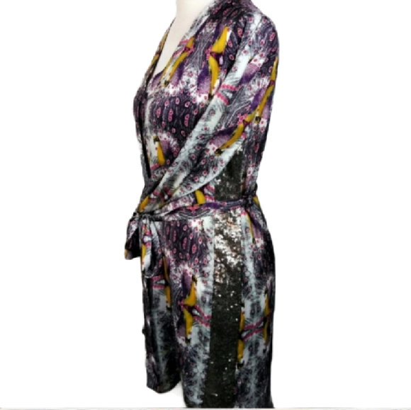 Chelsea & Violet Dress Peacock print sequined shirt dress - Picture 4 of 7